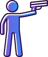 Policeman Holding Gun Gradient Filled Icon vector