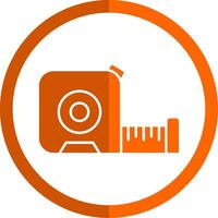 Measuring Glyph Orange Circle Icon vector