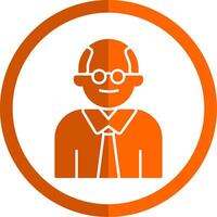 Judge Glyph Orange Circle Icon vector