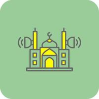Mosque Speaker Filled Yellow Icon vector