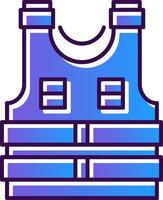 Police Vest Gradient Filled Icon vector