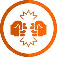 Fighting Glyph Orange Circle Icon vector