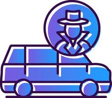 Thief Van Gradient Filled Icon vector