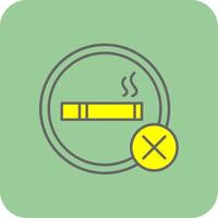 No Smoking Filled Yellow Icon vector