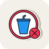 No Drinks Line Filled White Shadow Icon vector