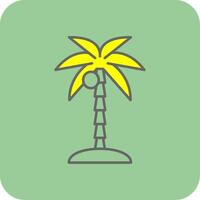 Coconut Tree Filled Yellow Icon vector