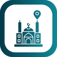 Mosque Location Glyph Gradient Round Corner Icon vector