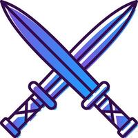 Two Swords Gradient Filled Icon vector