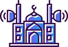 Mosque Speaker Gradient Filled Icon vector