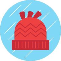 Winter Hat Flat Blue Circle Icon vector