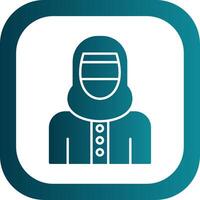 Woman with Niqab Glyph Gradient Round Corner Icon vector
