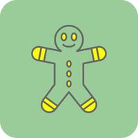 Gingerbread Man Filled Yellow Icon vector