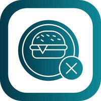 No Food Glyph Gradient Round Corner Icon vector