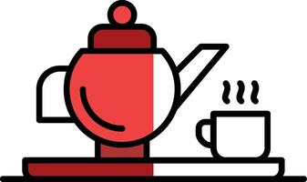 Teapot Filled Half Cut Icon vector