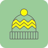 Knit Hat Filled Yellow Icon vector