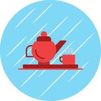 Teapot Flat Blue Circle Icon vector