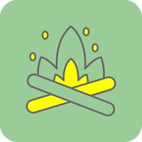 Bonfire Filled Yellow Icon vector