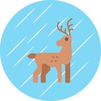 Reindeer Flat Blue Circle Icon vector