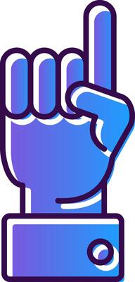 Raised Finger Gradient Filled Icon