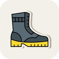 Boot Line Filled White Shadow Icon vector