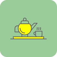 Teapot Filled Yellow Icon vector