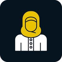 Islamic Woman Glyph Two Color Icon vector