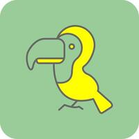 Toucan Filled Yellow Icon vector