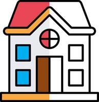 House Filled Half Cut Icon vector