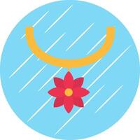 Flower Necklace Flat Blue Circle Icon vector