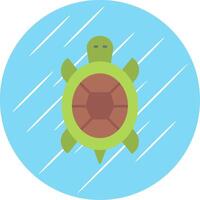 Tortuga plano azul circulo icono vector