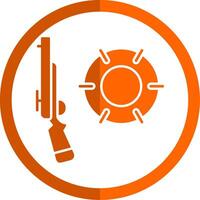 caza glifo naranja circulo icono vector