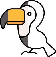 Toucan Filled Half Cut Icon vector