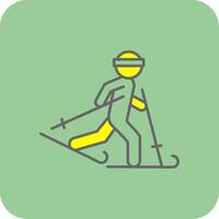 Ski Filled Yellow Icon vector