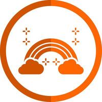 Rainbow Glyph Orange Circle Icon vector