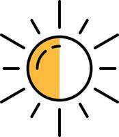 Sun Filled Half Cut Icon vector