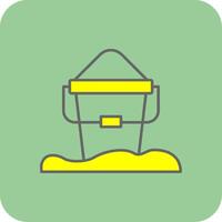 Sand Bucket Filled Yellow Icon vector