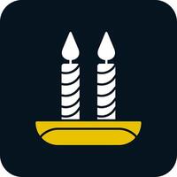 Candle Glyph Two Color Icon vector