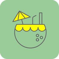 Coconut Filled Yellow Icon vector