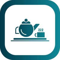 Teapot Glyph Gradient Round Corner Icon vector