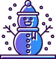 Snowman Gradient Filled Icon vector