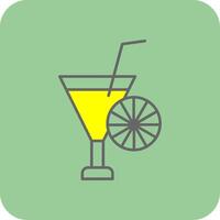 Cocktail Filled Yellow Icon vector