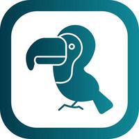 Toucan Glyph Gradient Round Corner Icon vector