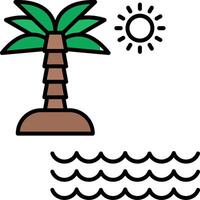 Beach Filled Half Cut Icon vector