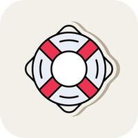 LifeBuoy Line Filled White Shadow Icon vector