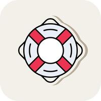 LifeBuoy Line Filled White Shadow Icon vector