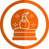 Snow Globe Glyph Orange Circle Icon vector