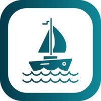 Yacht Glyph Gradient Round Corner Icon vector