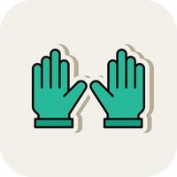 Gloves Line Filled White Shadow Icon vector