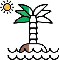 Desert Island Filled Half Cut Icon vector