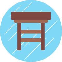 Stool Flat Blue Circle Icon vector